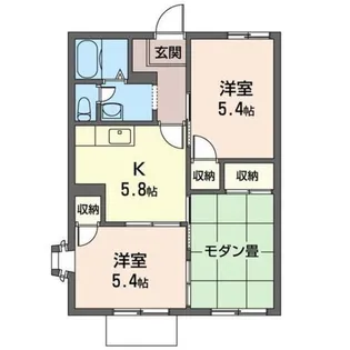 ニューキャスル上矢部C【1階】の間取り
