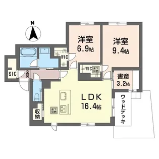 レオナグレイス【1階】の間取り