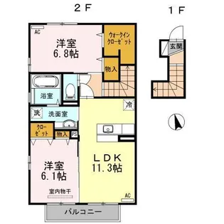 セジュールSAITOU A棟【2階】の間取り