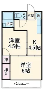 勝田フラワーマンション【1階】の間取り