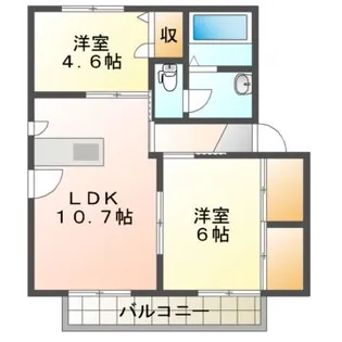 サラームA・B【2階】の間取り