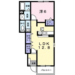 メゾン ポム B【1階】の間取り