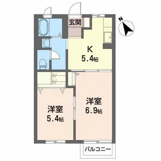 ライフステージ松園【1階】の間取り