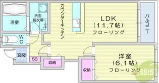 プラッツ・ステージ1【1階】の間取り