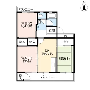 UR虹ヶ丘【1階】の間取り
