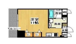 大阪府大阪市中央区高津3【マンション】の間取り