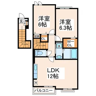 はなみずきB【2階】の間取り