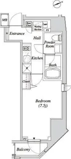 東京都港区新橋5【マンション】の間取り