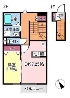 1DKの間取り画像