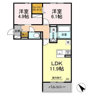 メゾンドール東谷山 B棟【3階】の間取り