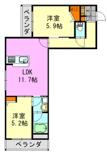 シャルム末広【3階】の間取り
