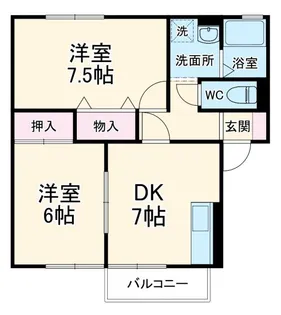 ボナールハイツB【1階】の間取り