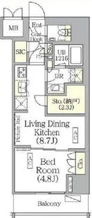 ザ・パークハビオ神楽坂レジデンスSouth【2階】の間取り