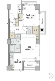 シャレール広尾 2号棟【2階】の間取り