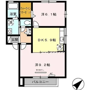 ウィング ヴュー B棟【2階】の間取り