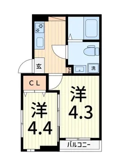 ハーモニーテラス東金町VII【2階】の間取り