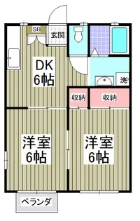 ドミール2号棟【1階】の間取り