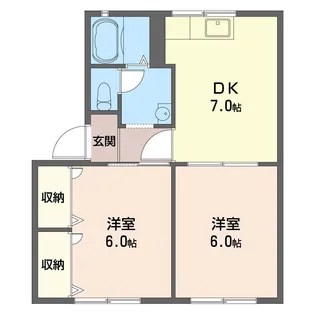 サンハイム下里見C【2階】の間取り