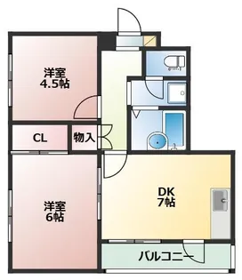ルミエール市川【2階】の間取り