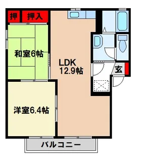 ピュアパーム【2階】の間取り