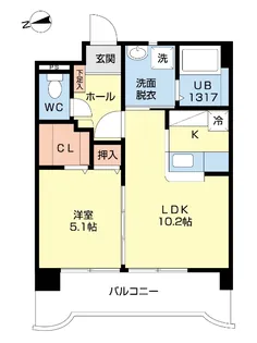 エーデルくるりII【6階】の間取り
