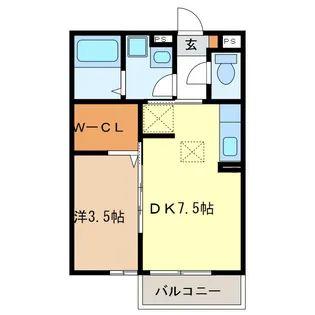 プレーヌハイツ【1階】の間取り