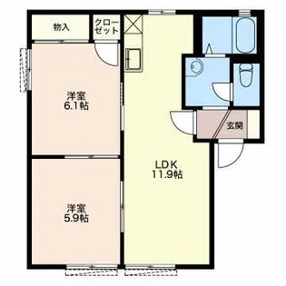 クレスト【1階】の間取り