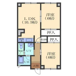 湯倉団地2号棟【4階】の間取り