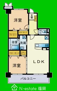 福岡県福岡市早良区曙1【マンション】の間取り