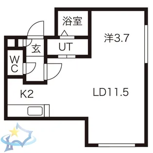 リンツ西野【3階】の間取り
