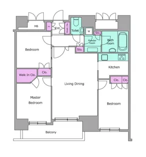 レジディアタワー目黒不動前【23階】の間取り