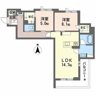 リヴィエール富沢【2階】の間取り