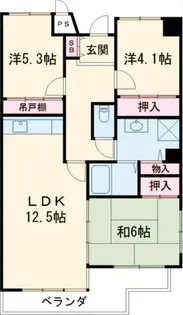 サニーヒル会瀬 2号館【4階】の間取り