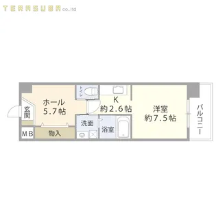 レスコ府内【5階】の間取り