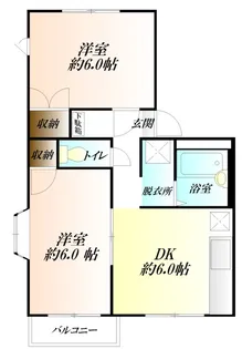 ヴィラエバグリーンA【1階】の間取り