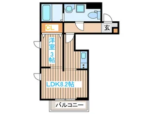Meridian吉岡弐番館【3階】の間取り