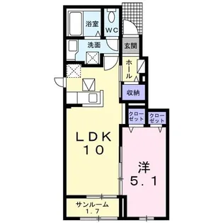 ラ ユニエル【1階】の間取り