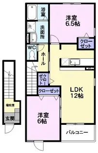 イースト・リヴァー【2階】の間取り