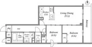 プライムガーデン若木【3階】の間取り