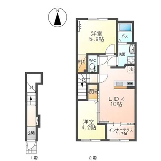 オリジンツクシ【2階】の間取り