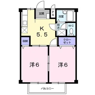 シティハイツ西村【2階】の間取り
