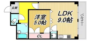 ドゥジェーム・ルミエール【1階】の間取り