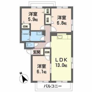 クレアシオン大町【1階】の間取り