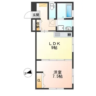 アモル オーエスト【1階】の間取り