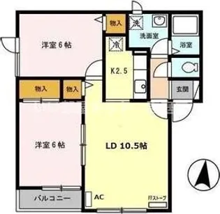 ハイセレール大町 B【1階】の間取り