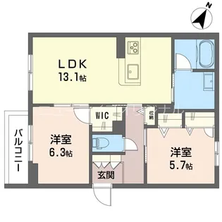 プティ・フルール【2階】の間取り