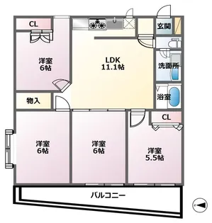 プレステージ簗瀬【2階】の間取り