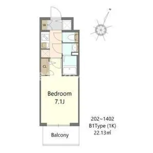 S-RESIDENCE大和田aline【14階】の間取り