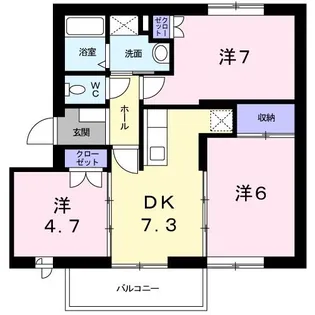 シャルム中野B【1階】の間取り