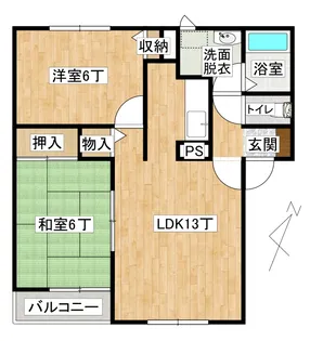 ガーデンパレス田園A棟【2階】の間取り